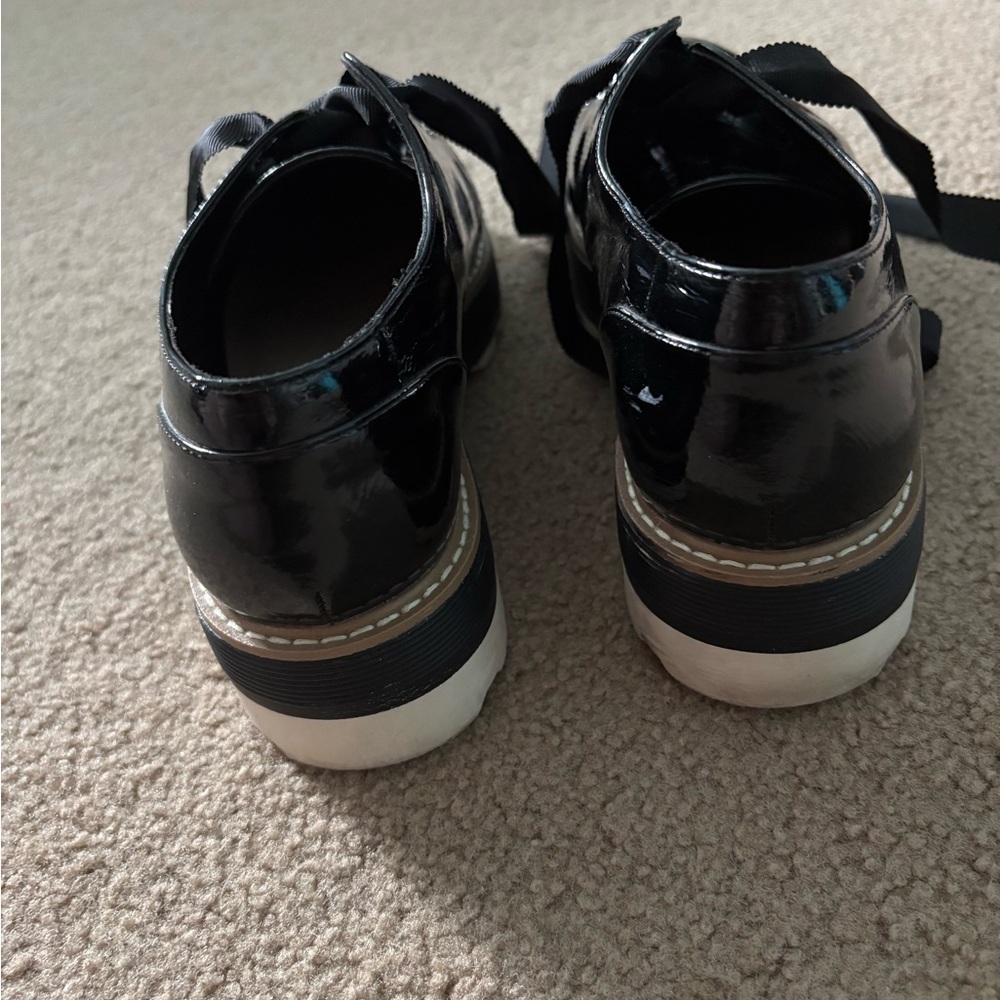 ALDO Women’s Black Patent Leather Lace Up Platform Shoes Size 8 - Picture 7 of 7